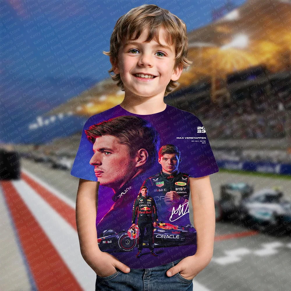 Netherlands Verstappen 3D printed pattern kids adult T-shirt short sleeved summer F1 racing fan trend T-shirt