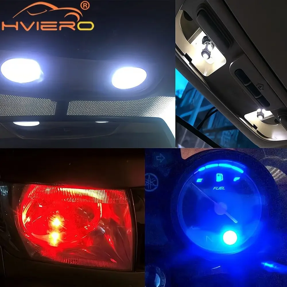 10PCS T10 Car Led W5W 5050 5SMD White Blue Red Auto Backup Light Wedge Roof Dome Reading Trunk Bulbs License Plate Lamps Bright