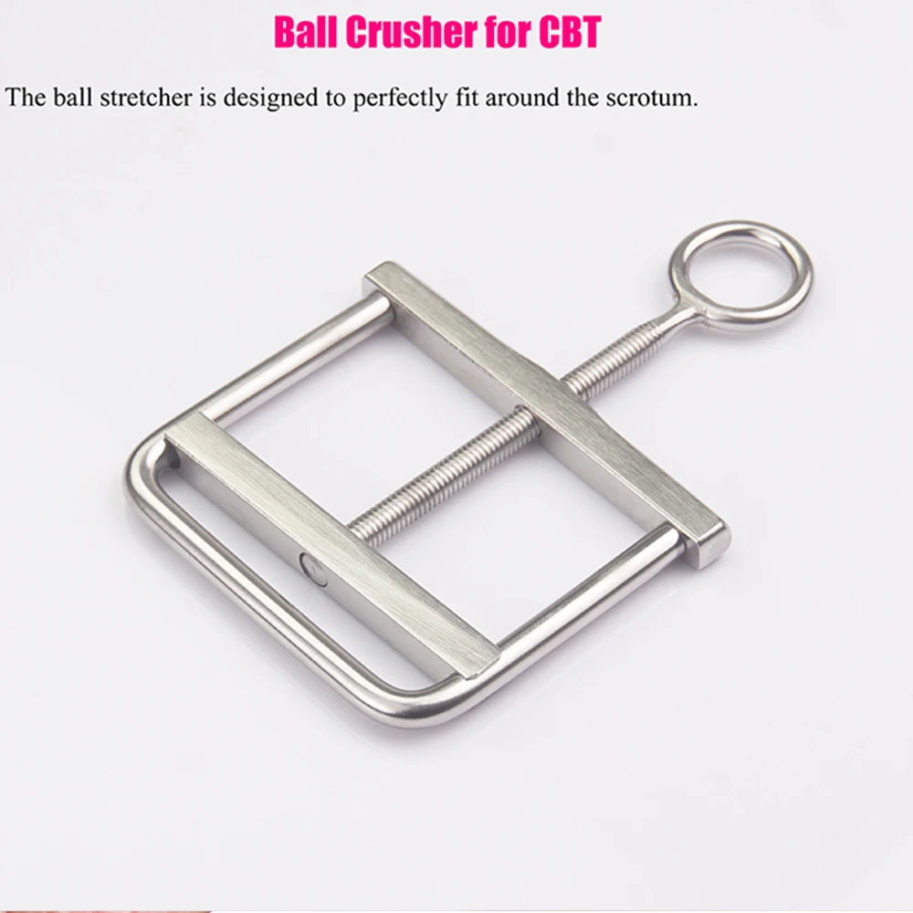 Stainless Steel Scrotal Clamps Screw Ball Crusher Cock Restraint Scrotal Squeezer Cock Testicle Crushing CBT Device Men Chastity