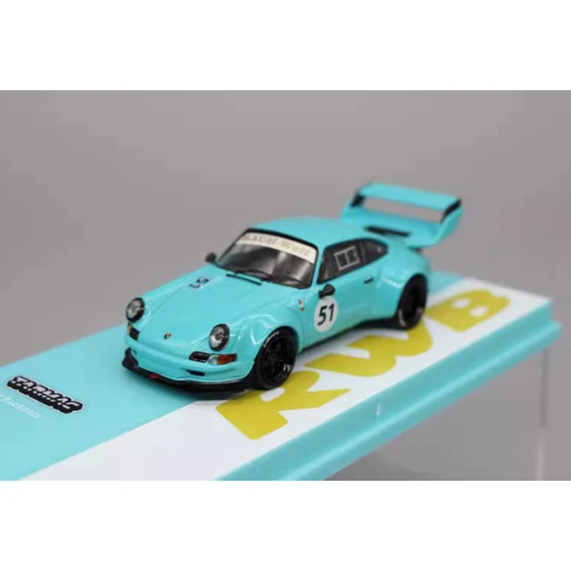 

Tarmac TW 1/64 Scale RWB 964 Wide-body Blue RV Sports Alloy Model Car for Collection& Display