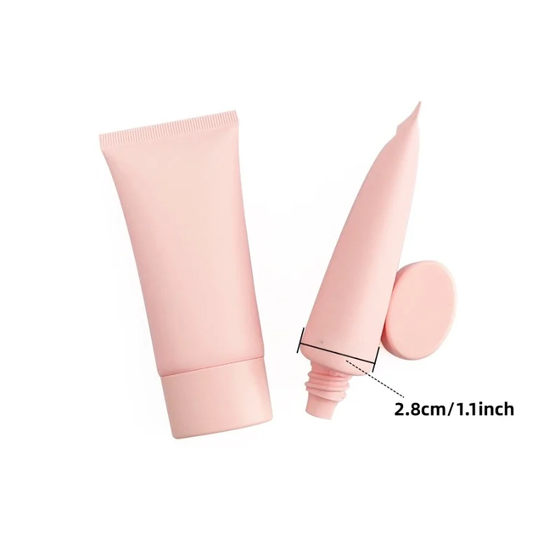 10 Pieces in Stock 50ml Pink/white Silver Edge Lid Pink Flat Tube Suitable for Small Batch Factory Wholesale