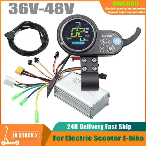 Imagen 1 del producto LIVIAE-controlador inteligente sin escobillas para Scooter Eléctrico, instrumento con pantalla LCD a Color de 36V y 48V, accesorios para bicicleta
