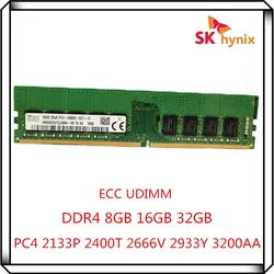 SK Hynix DDR4 8GB 16GB 32GB 2133P 2400T 2666V 2933Y 3200AA PC4  2Rx8 Pure ECC UDIMM RAM workstation Unbuffered Server memory