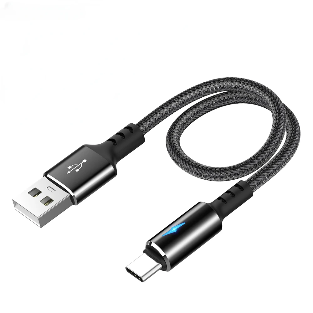 

Type C Micro USB Cable 25cm LED Short Fast Charging For iOS Samsung Xiaomi Huawei Android Phone Sync Data Cord USB Adapter Cable