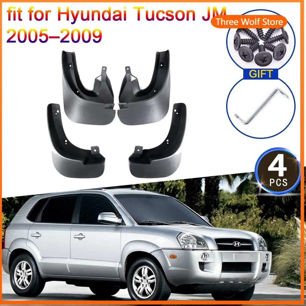 

4x для Hyundai Tucson JM 2005 2006 2007 2008 2009, брызговики, брызговики, передние колеса, аксессуары для стайлинга автомобилей