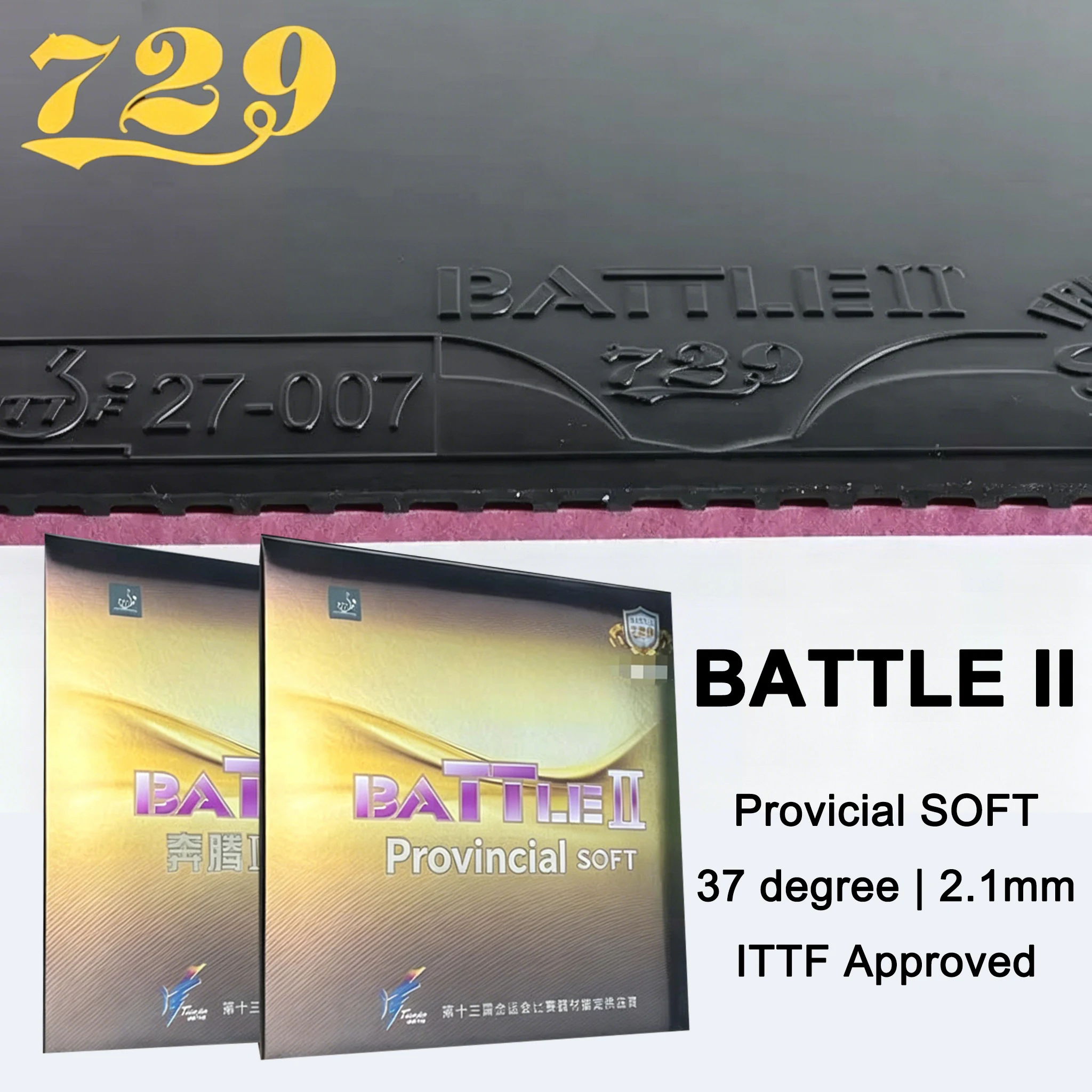 

Original Friendship 729 BATTLE II Table Tennis Rubber Sheet Soft Pips-in Original 729 Sticky Ping Pong Rubber ITTF Approved