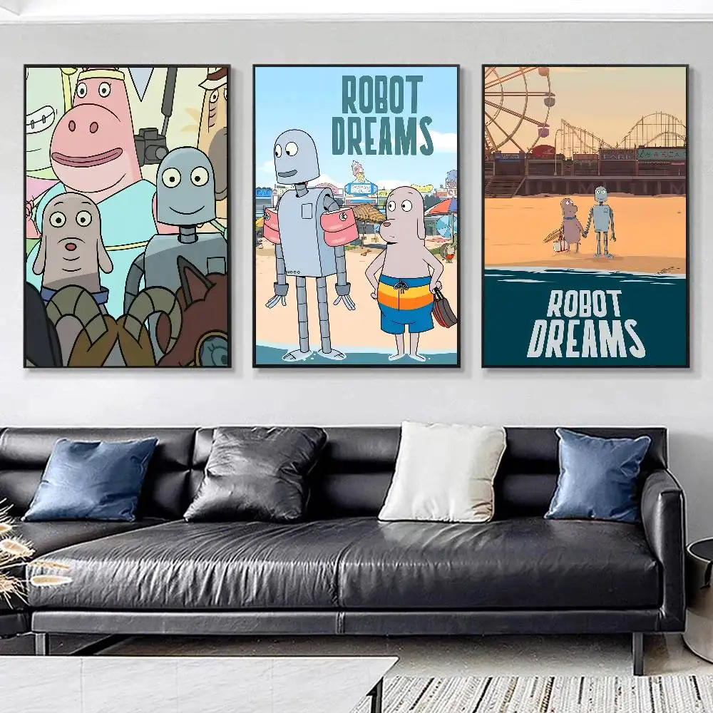 Anime R-Robot Dreams Cartoon Movie Posters HD Print Vintage Wall Art Decor for Home Study Room