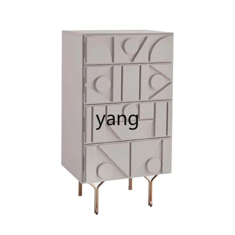 Yjq Retro Module Hieroglyphics Four-Bucket Cabinet Bedroom Locker Geometric Module Chest of Drawers