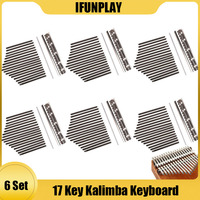 6Set 17 Keys Kalimba Keyboard High Quality Manganese Steel Kalimba Key Chrome Music Instrument Wholesale