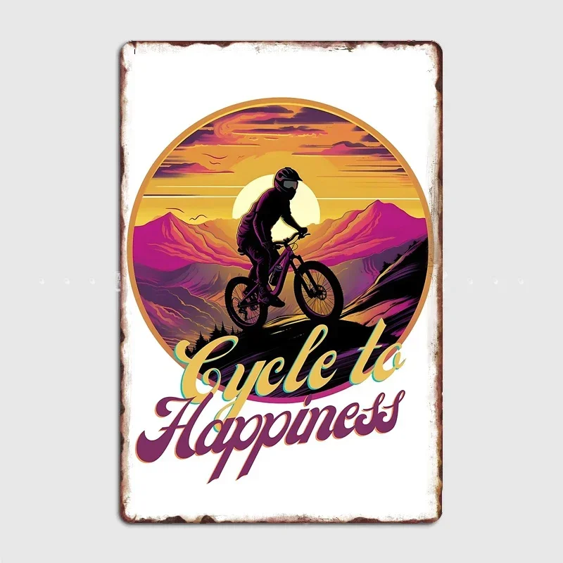 

Poster Retro Metal Posters Sign Garage Club Indoor Wall Room Decoration Home Decor Cycle to happiness png | for t shirt mugs