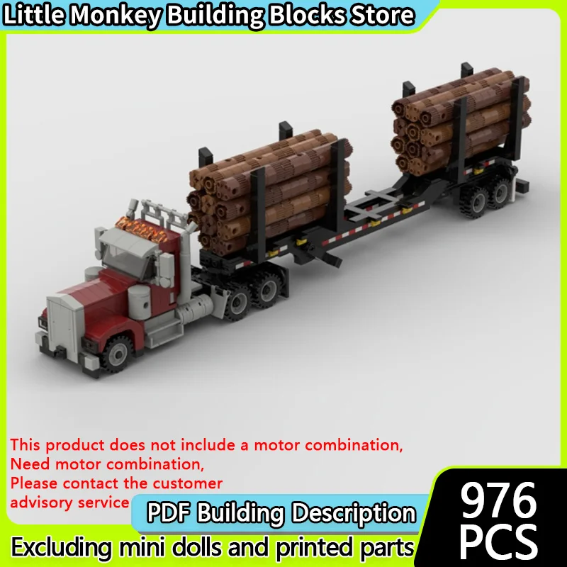 

City Car Model MOC Building Bricks W900 Logger Transport Vehicle Modular Technology Children Holiday Gifts Assemble Toys Suit