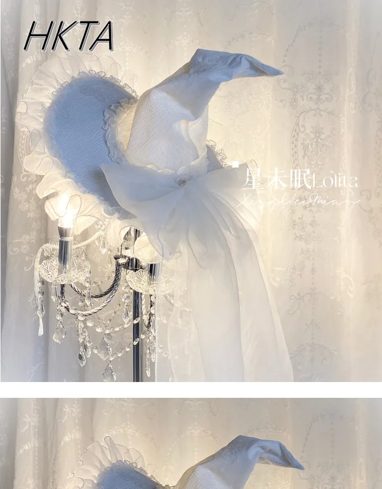 أنيقة شبكة لوليتا هالوين الساحرة القبعات القبعات المرأة الصيف تنوعا سباير القوس القبعات السوداء تأثيري اكسسوارات للسيدات