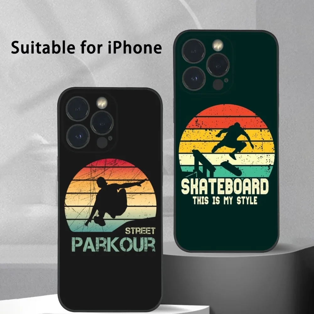 

Cool Extreme Skateboarding Art Phone Case For IPhone 16 15 14 13 12 11 Pro Max Plus Mini Frosted Soft Shell Funda