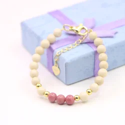 Charm Lovely Natural Stone Crystal Bracelet Baby Baptism Lobster Clasp Parts Yoga Christmas Wedding Girls Gift Jewelry Fashion