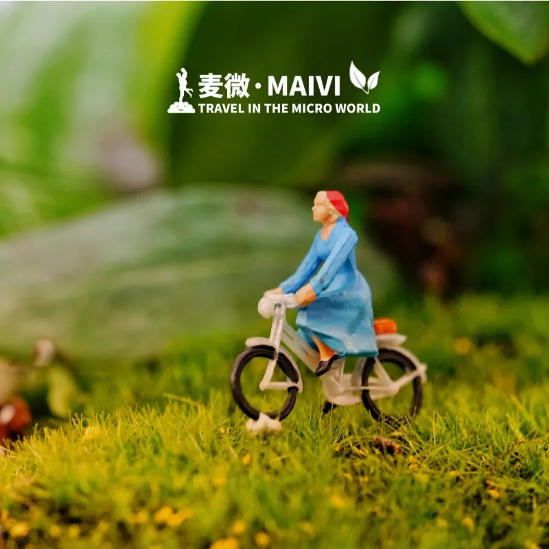 1:87 HO Home Decor Riding Series Scene Mountain Bike Cycling Fairy Garden Action Figures Micro Toys Models Ornament Accessories