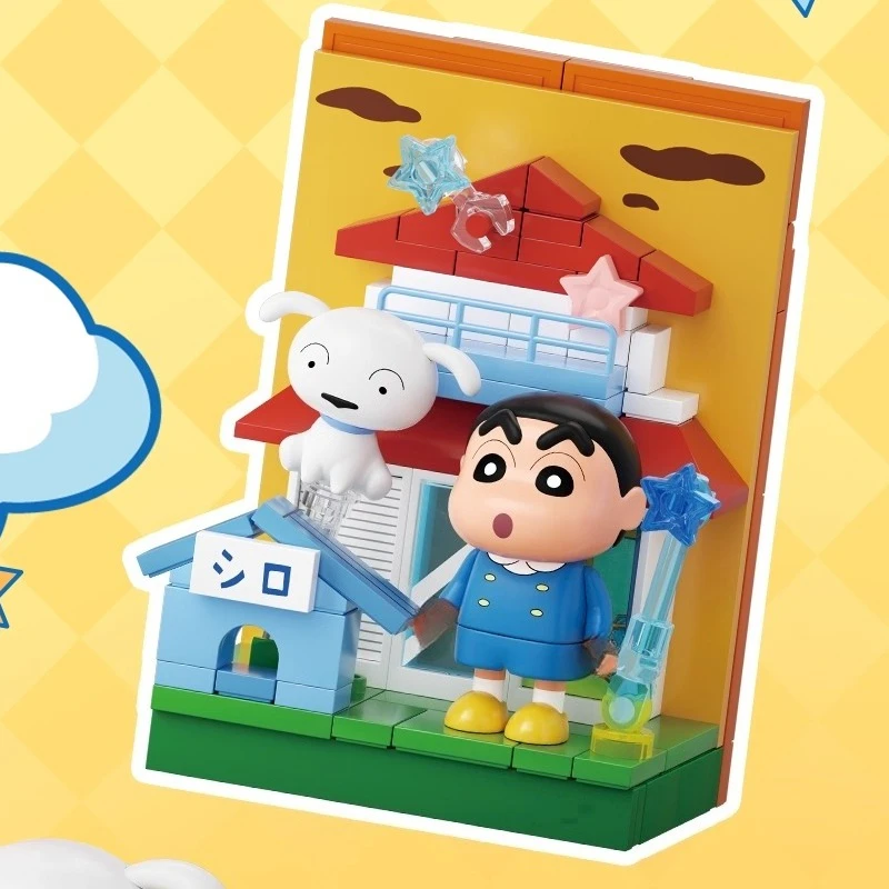 Anime Crayon Shin Chan Building Blocks Magnetic Refrigerator Sticker Ornament Puzzle Toy Cartoon Splicing Model Gift