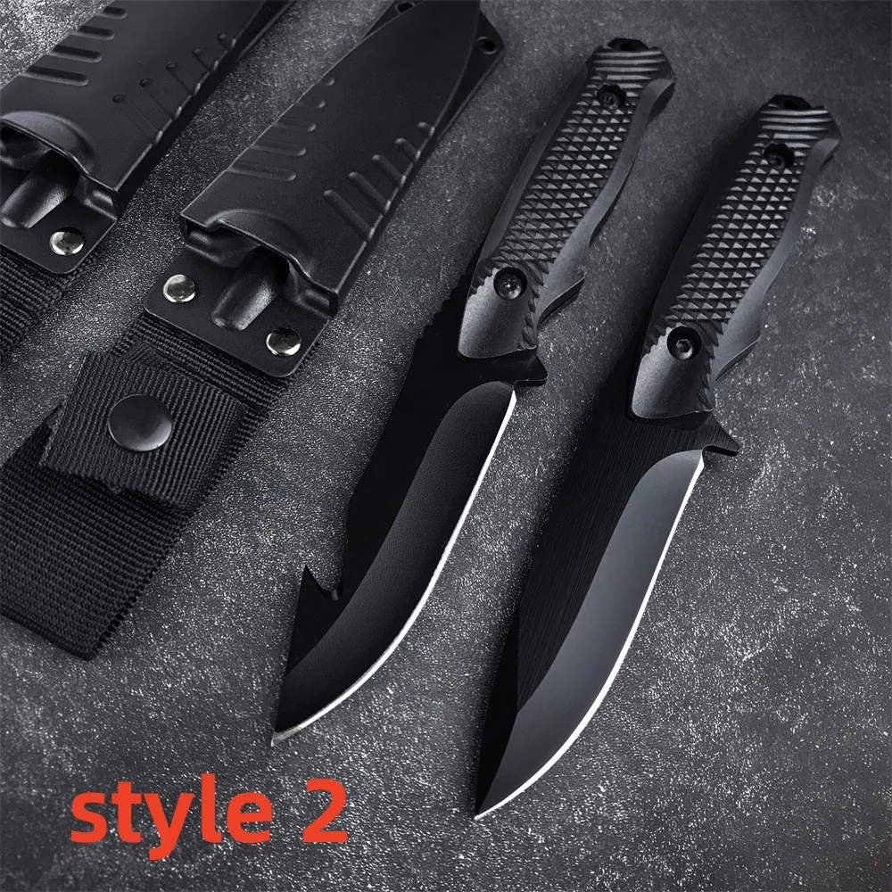Combat Tactical Knife D2 Steel Fixed Blade Knife Walnut Handle 2-in-1 Two Katana Outdoor Hunting Multi Knives Survival Tool 2PCS image 5
