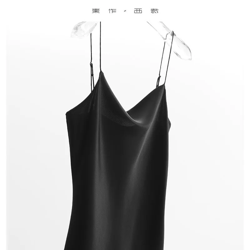

100% Mulberry Silk Skin-Nourishing Vest Bias-Cut Swing Collar Design Elegant Sleeveless Suspender Top~