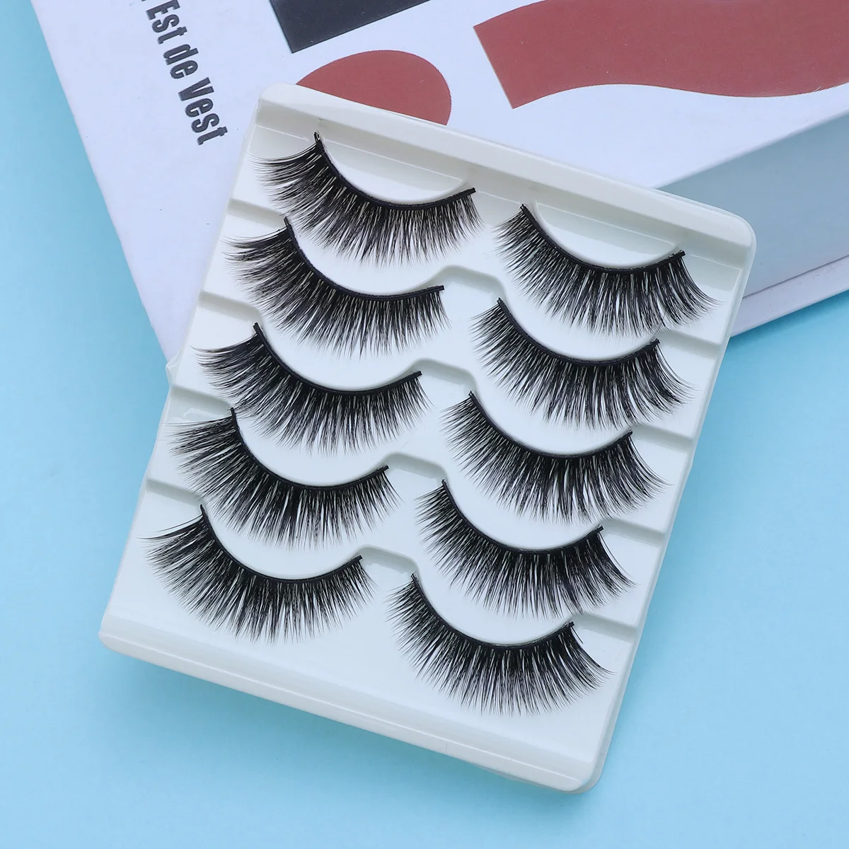 

5Pairs False Eyelashes Natural 3D Long Thick Fake Lashes Comfortable Easy Remove Daily Fake Eyelash Natural Eyelashes