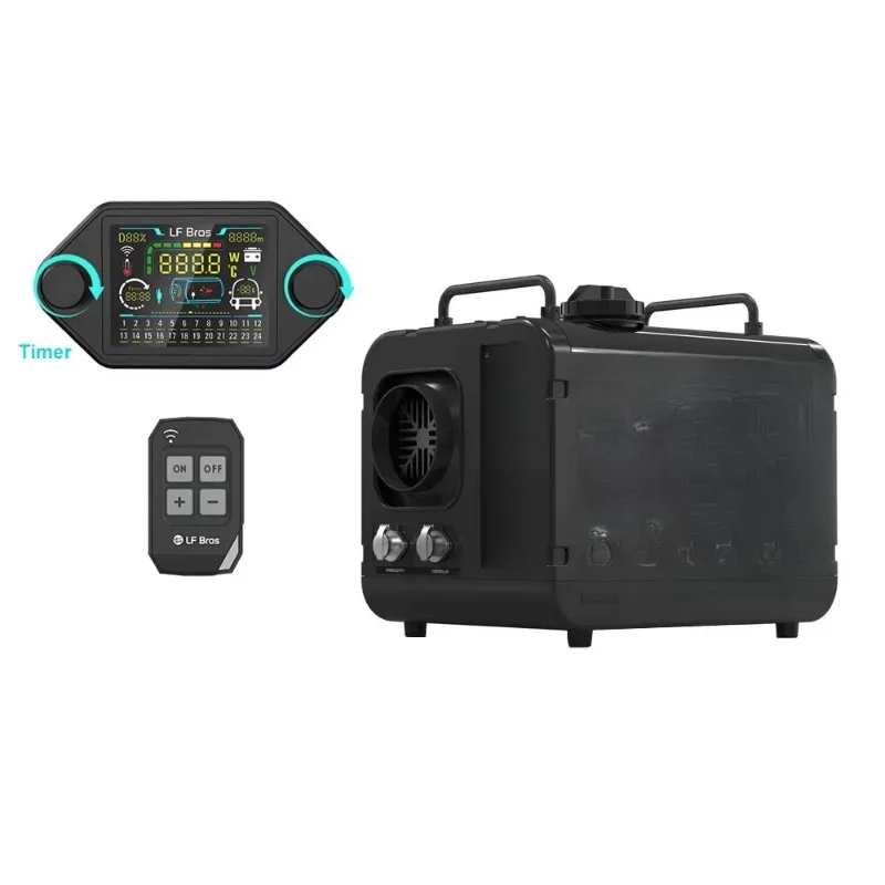 5kW Compact Portable Truck Parking Tent Heater, 12V & 220V Dual‑Voltage Space Heater for Outdoor Camping Travel Vehicle Use