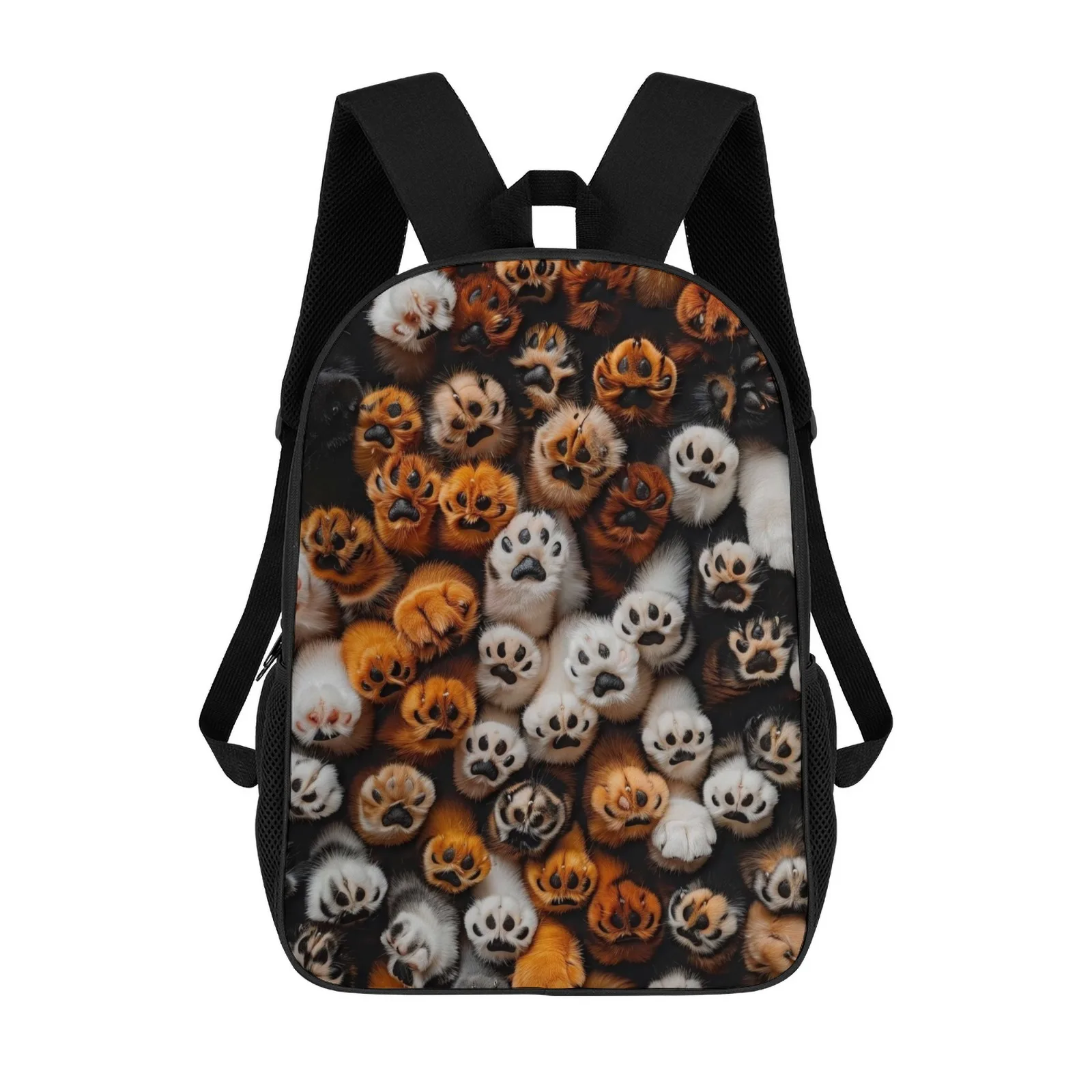 

Furry Paw Pets Cat Dog Mochilas Escolares Printed Book Bag Teenage School Backpacks 17 Inch School Backpack Bag