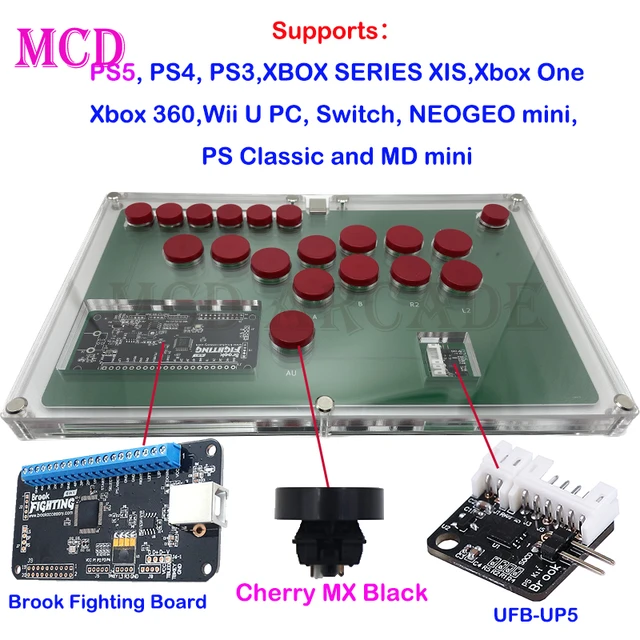 Built-in Brook Universal Fighting Board UFB-UP5 Ultra-Thin Hitbox Fight Box  Arcade Controller For PS5/PS4/PS3/XBOX/SWITCH/PC Etc - AliExpress