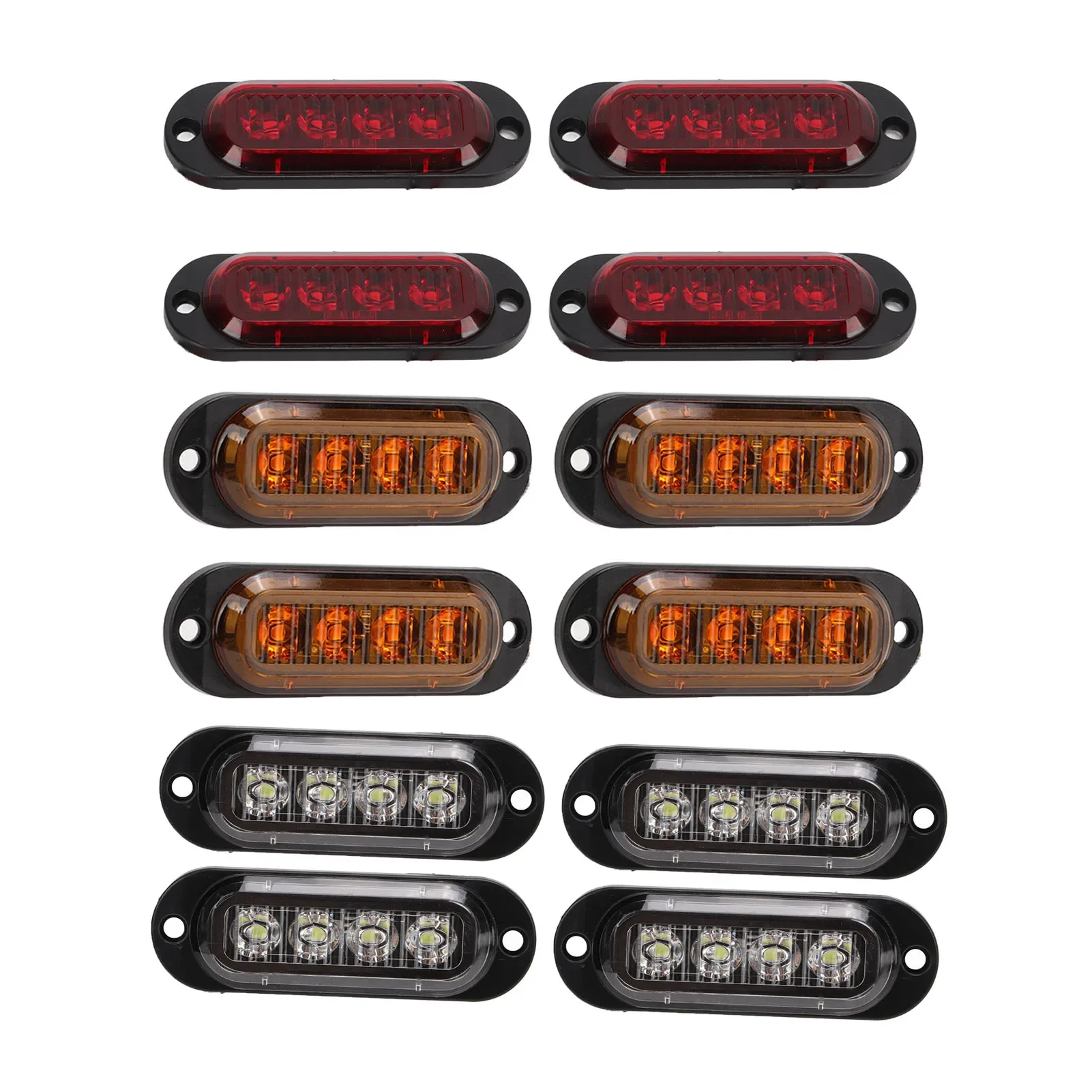 

Car Strobe Light For Car Trailer Truck Truck Side Emergency Side Flash Lights 12‑24V 4 LEDs IP65 Waterproof Car Accessories