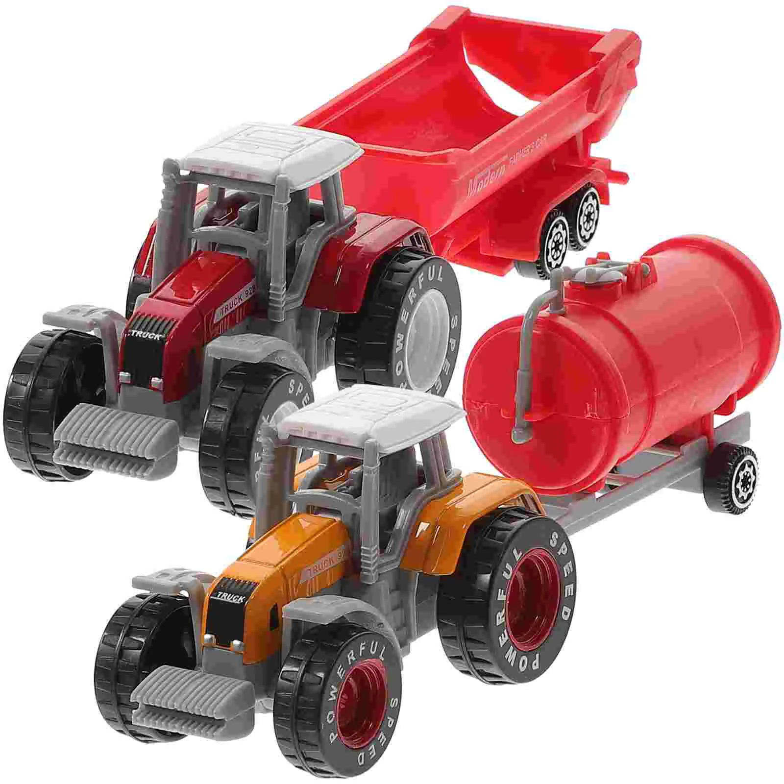 

2 Pcs Farm Cart Toy Boys Truck Model Engineering Kids Cognitive Tractor Container Baby Plastic Lifelike