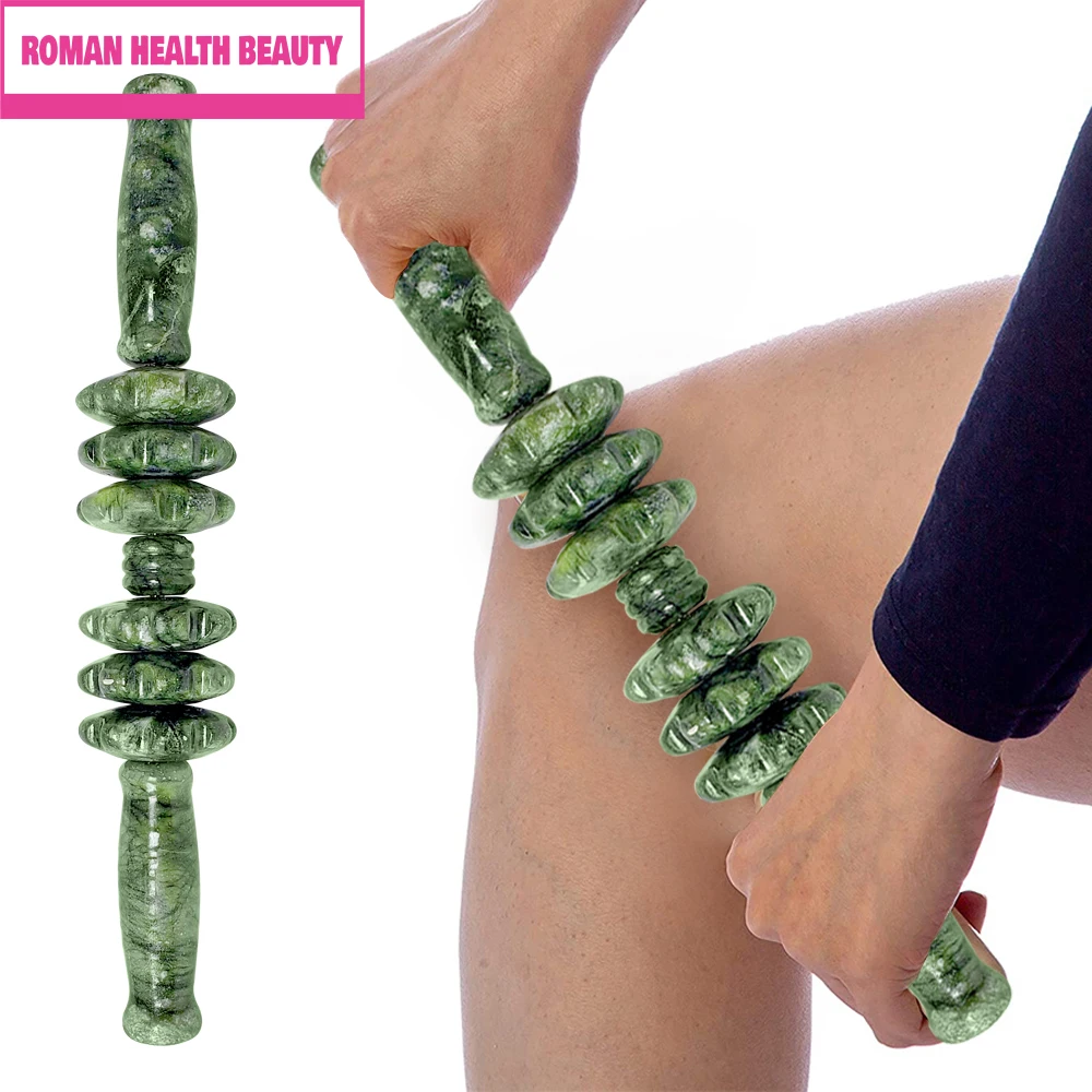 6 Roller Jade Massage Wood Therapy Massage Tool for Body Shaping Anti Cellulite Natural Body Roller Massager Body Sculpting Tool