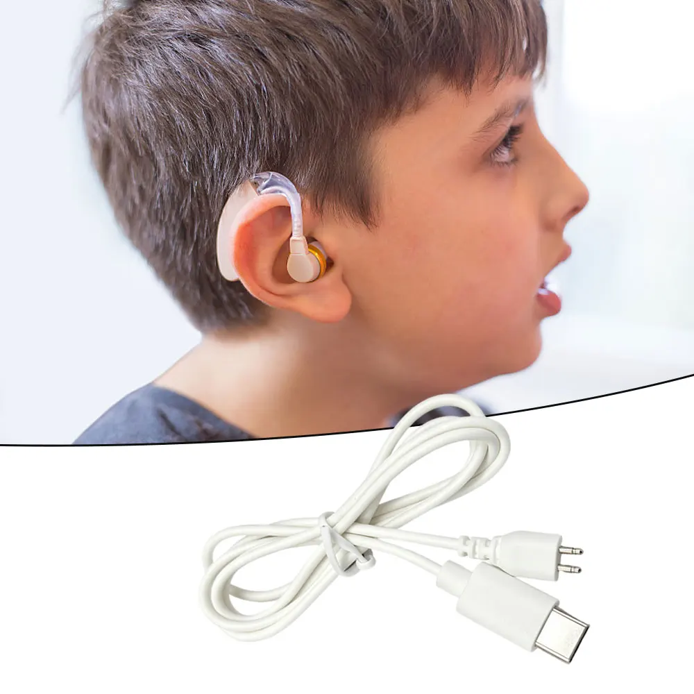 75cm TPE Hearing Aid Earphone Cable 2 Pin Single/Dual Head Hearing Aid Connection Cable Hearing Aid Acces