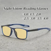 Gafas de Lectura con Visión Nocturna Unisex 2026, Gafas de Moda Vintage con Lentes Amarillas, Lentes para Mujer y Hombre, Gafas Deportivas TR90 para Ver de Lejos