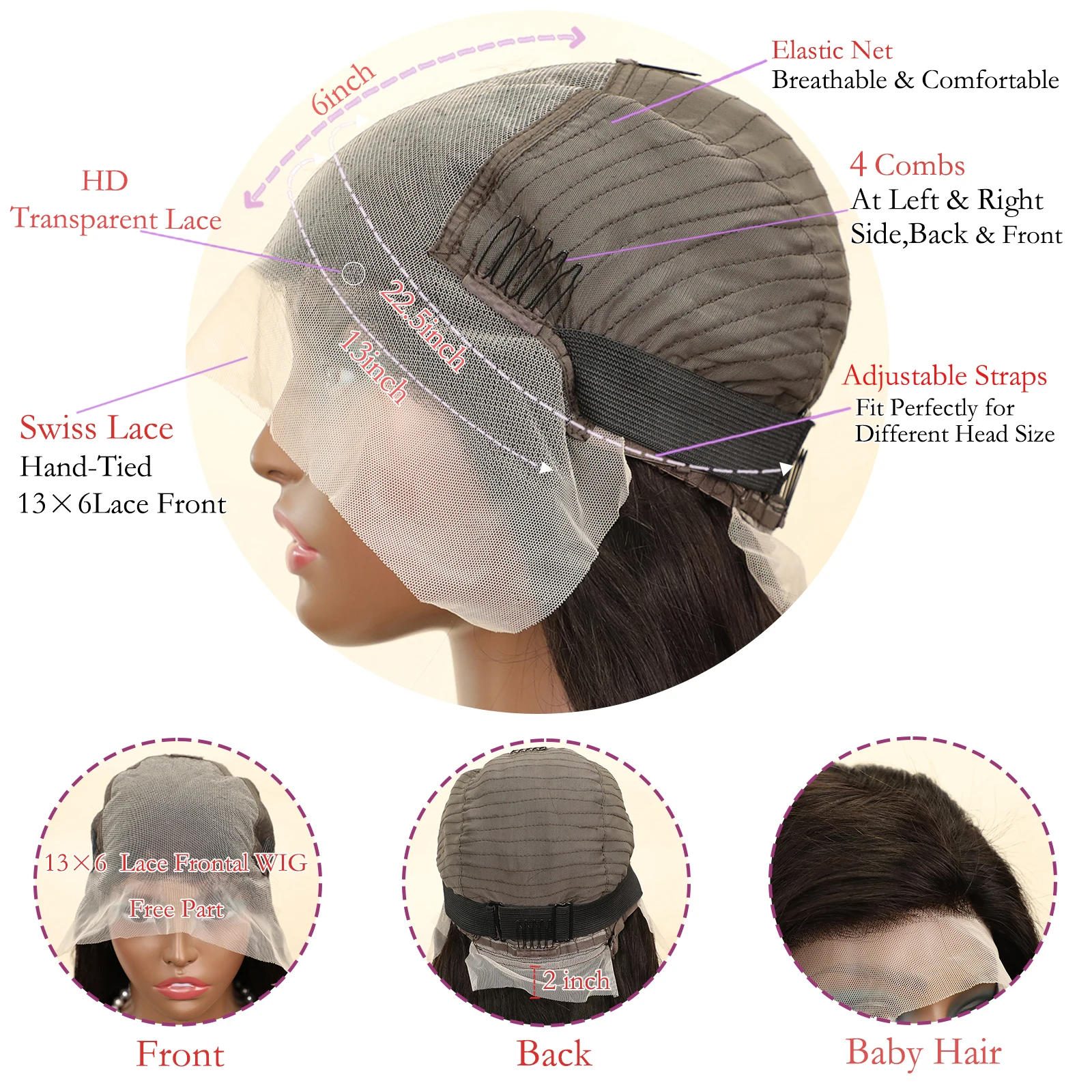 200% الكثافة 13x6 العظام مستقيم الدانتيل الجبهة الباروكات شعر الإنسان HD الدانتيل الشفاف أمامي خصلات الشعر المستعار الإنسان قبل قطعها للنساء