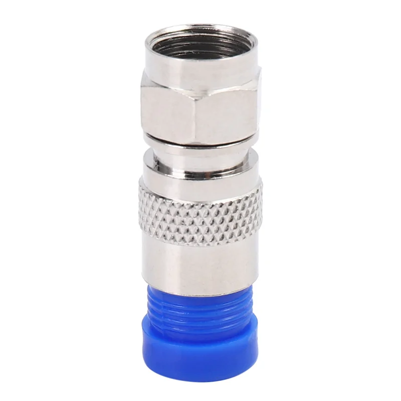 

Best-250PCS Компрессионные разъемы RG6 Коаксиальный кабель Водонепроницаемое соединение F Компрессионный разъем RG6 Коаксиальный