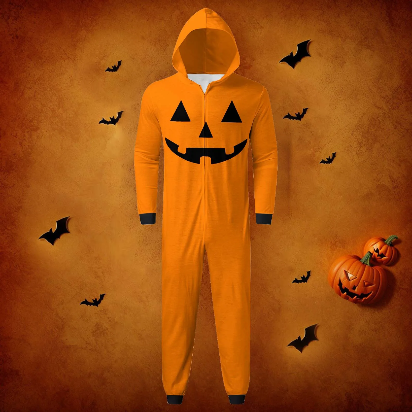 Pumpkin Pajamas Set For Family Horror Halloween Carnival Sleepwear Casual Nightwear Women Men Clothes Matching Outfits Jumpsuit