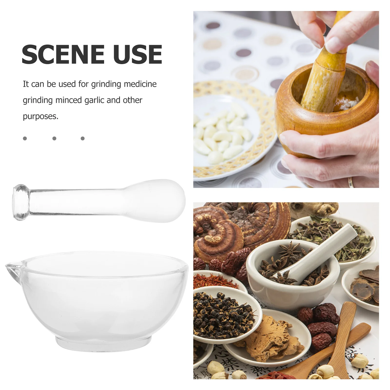 1Set Lab Pestle Glass Bowl Set Non Slip Base Heavy Duty Grinding Tool Kitchen Glass Bowl and Pestle Lab Bowls Labs Supplies