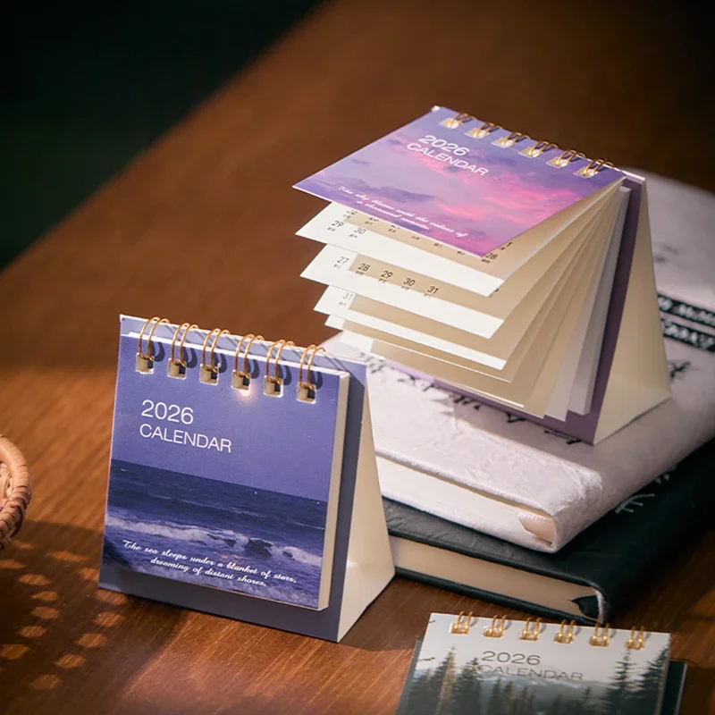 

Мини-настольный календарь, гладкий офисный настольный календарь, ежемесячный календарь-планировщик, минималистичный для учебы, настольного офиса