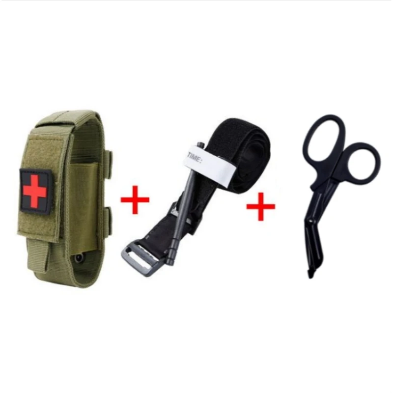 

Комбинированная сумка для турникета для использования на открытом воздухе | Сумка для хранения фонарика и ножниц | Аптечка для выживания в походах