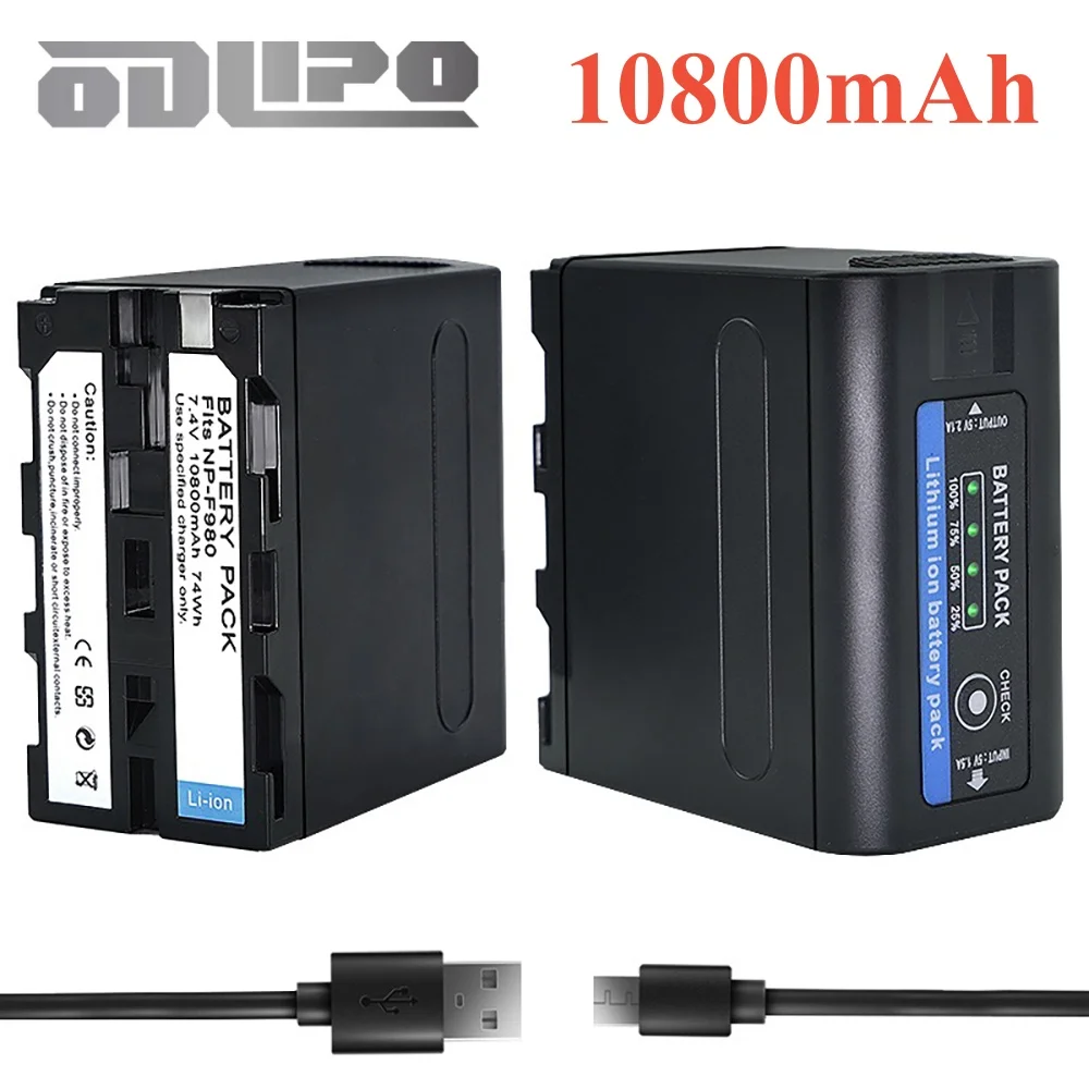 10800mAh NP-F980 NP-F970 NP F960 F970 F960 Bateria do Sony F960 F550 F570 QM91D NP-F975 NP-F950 NP-F930 CCD-RV100 Baterie