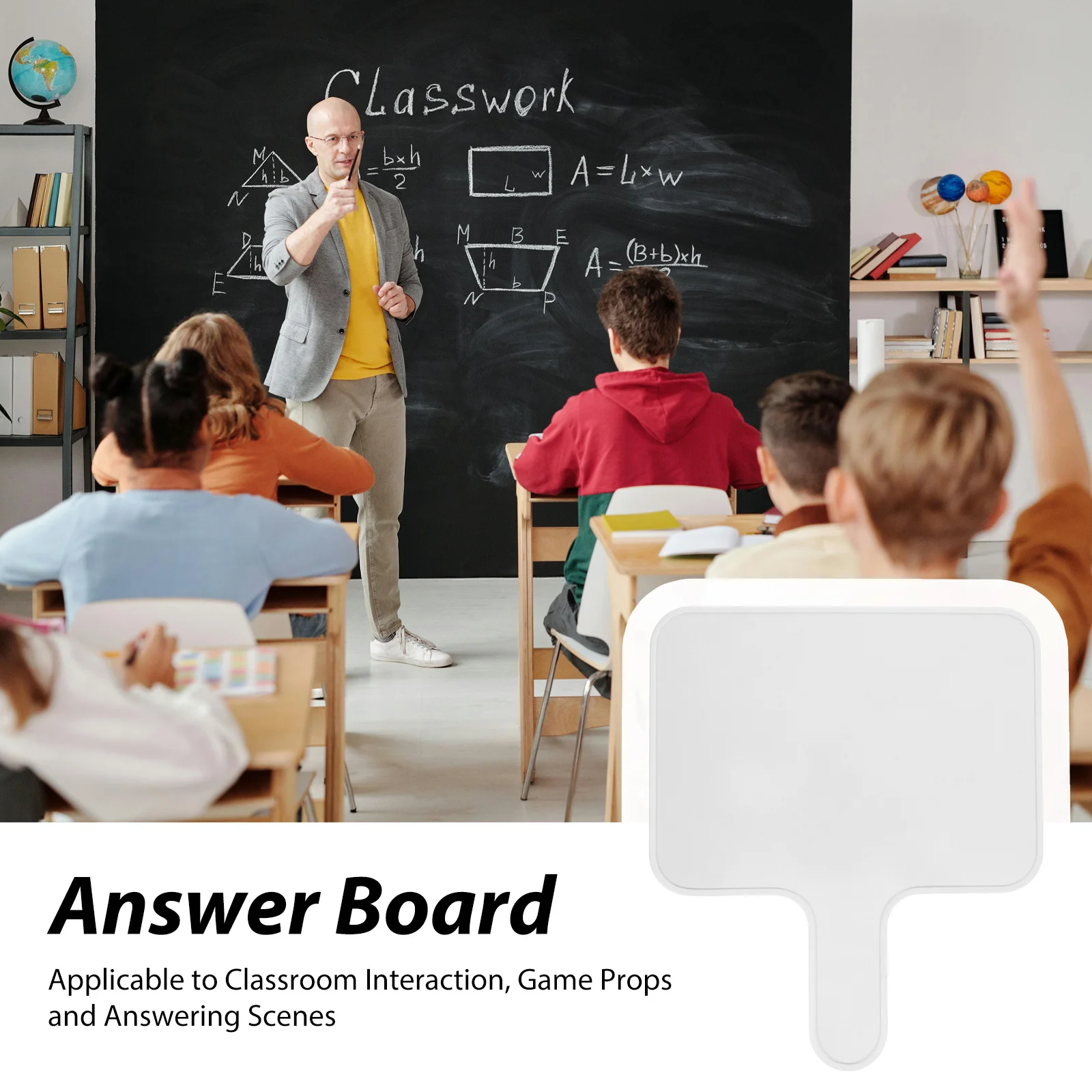 

Compact Lightweight Handheld Whiteboard Dry Erase Answer Paddle Reusable Writing Board for Students Teachers Auctions Scoring