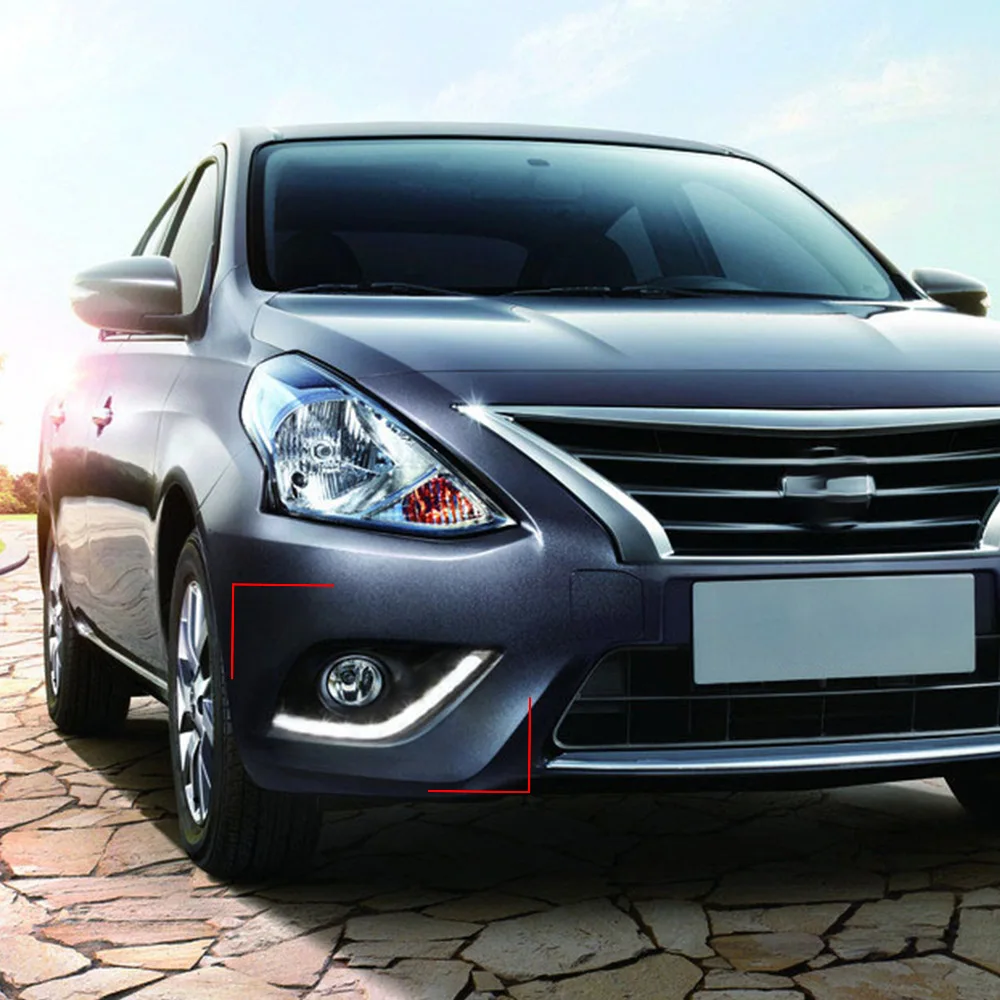 For Nissan 14-19 new Sunny dedicated daytime running lights, Sunlight modified front fog lights, LED daytime runni