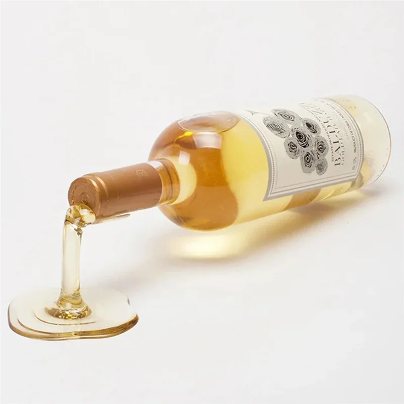 ABWR-3PCS فريد إمالة النبيذ الرف المألوف النبيذ تخزين حامل زجاجة النبيذ عرض موقف لزينة خزانة مشروبات سهلة Inst