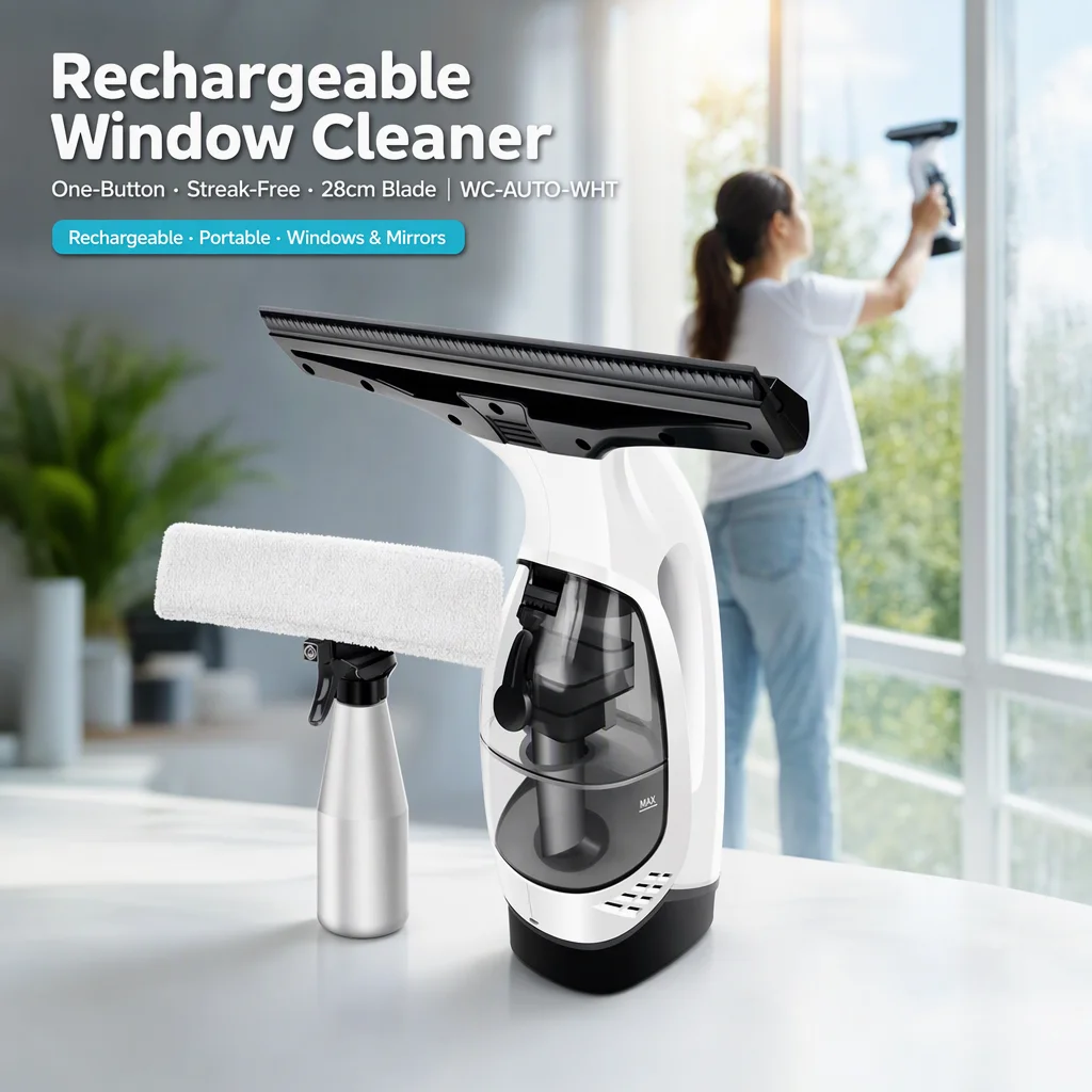 Rechargeable Automatic Portable Glass Cleaner for Window Car Glass Mirrors ABS Lightweight Efficient Cleaning Device