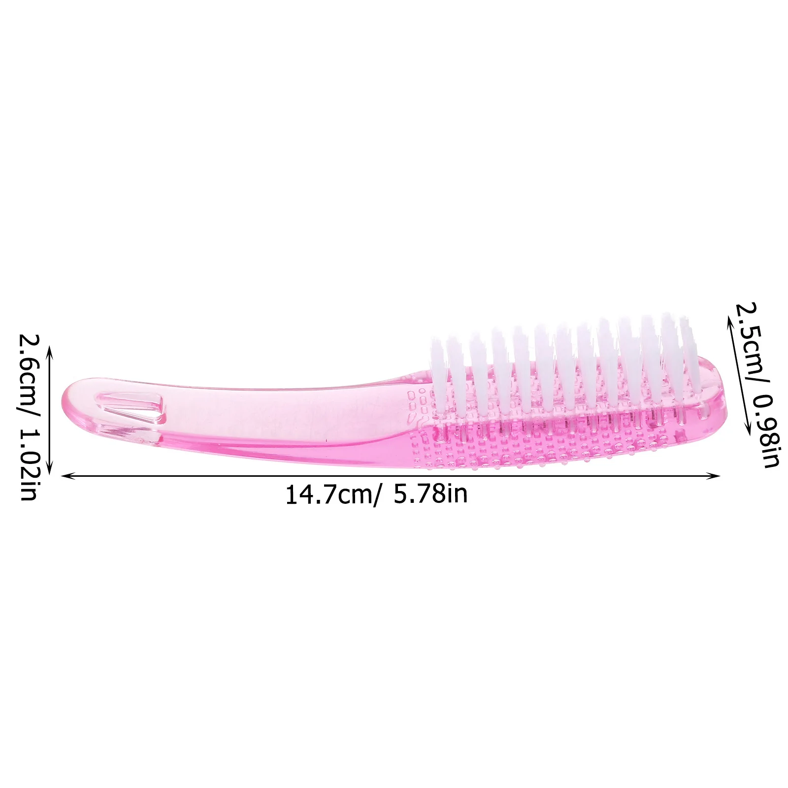 2 個のブラシ爪のクリーニング用ハンドルグリップネイルスクラバーマニキュアダストクリーナーポータブルプラスチックネイルアートツール