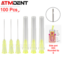 100Pcs Dental Needle Tip Endo Irrigation Canal Washing Needle Tip End-Closed Side Hole Endo Syringe Root