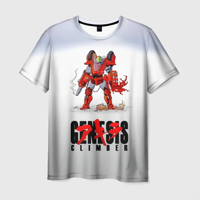 Japanese Anime Akira Print T shirt For Men 3D Fashion Harajuku Short Sleeve T-shirt Top Summer Oversized Clothing Streetwear Tee