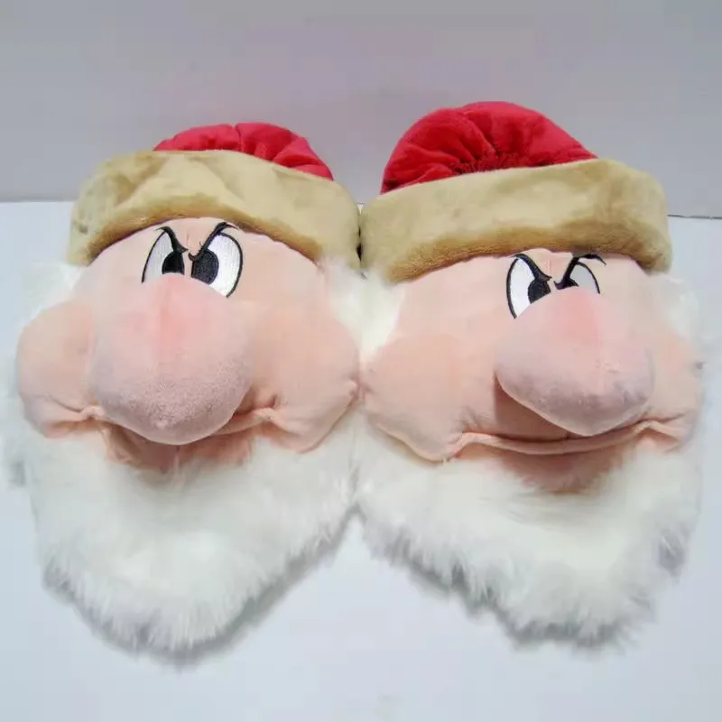 Snow White & Seven Dwarfs Grumpy Plush Slippers Disney Princess Soft Fluffy House Shoes for Kids Adults