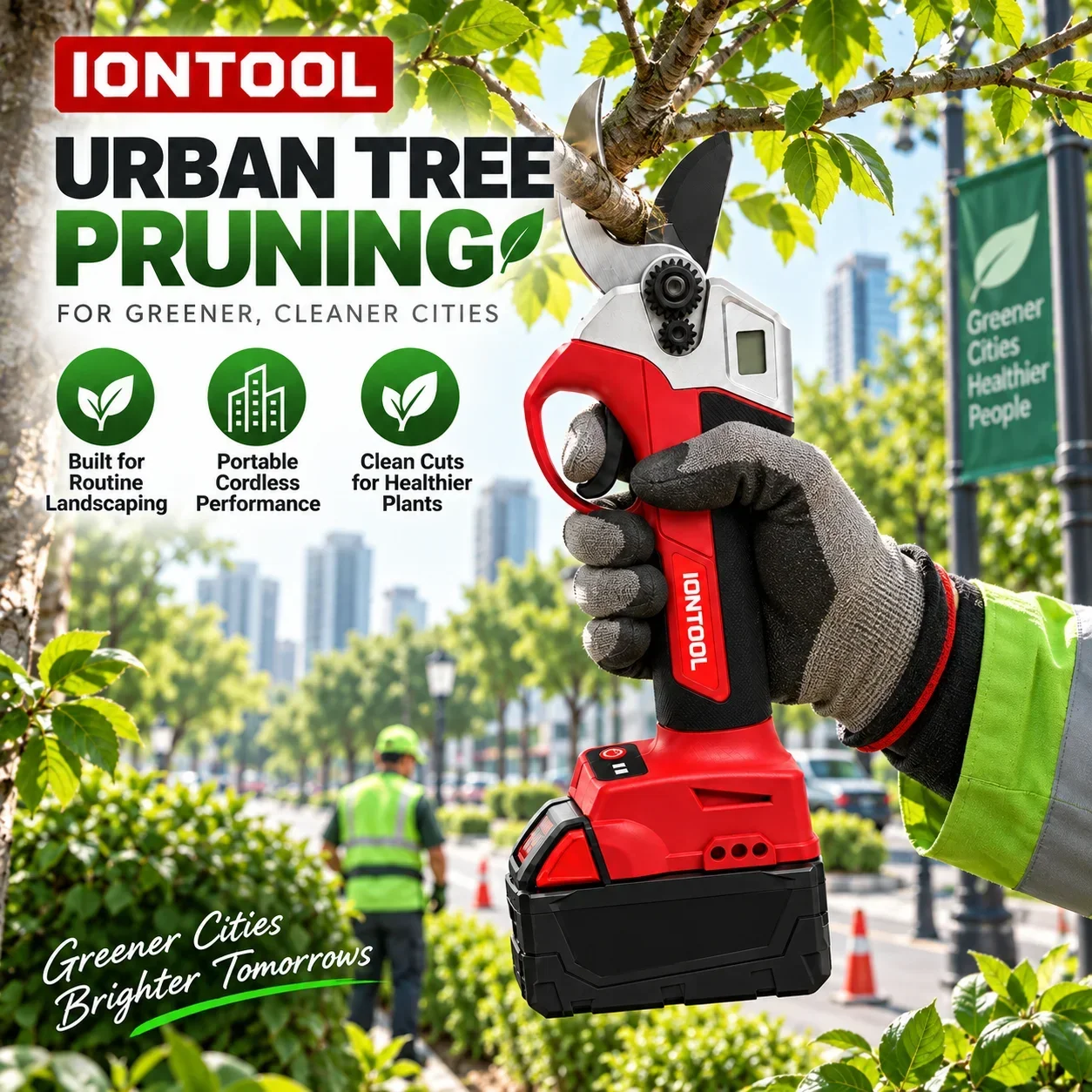 IONTOOL 30mm Opening Cordless Pruning Shears for Orchard Fruit Tree and Garden Branch Cutting Work Tool Only - view 3