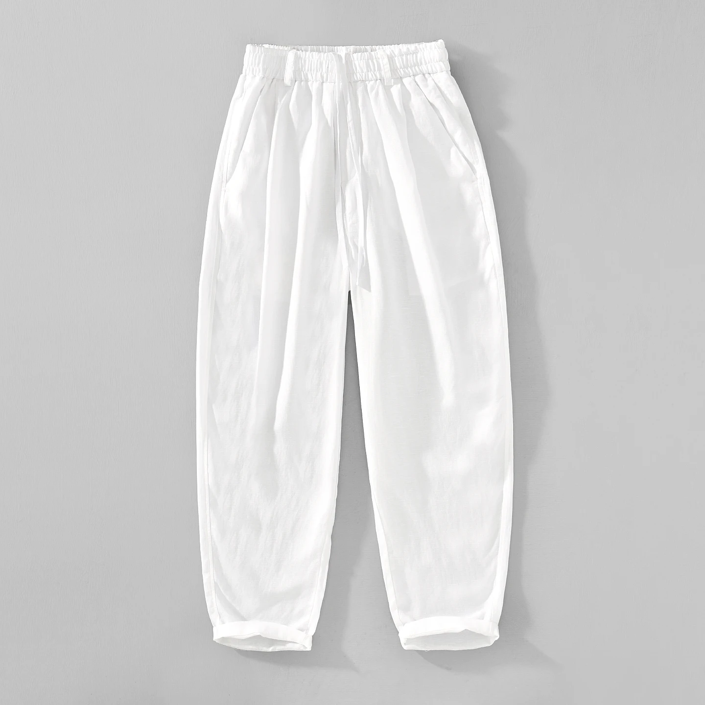 Lyocell 68% + Cotton 32%, Outdoor Sports Cycling Casual Retro Fitted Fishing Fashionable Breathable High-waist Casual Pants