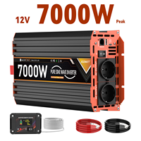 4000W Continuous Power Pure Sine Wave Inverter DC 12V to AC 230V 50HZ EU Socket LCD Car Voltmeter Converter Transformer