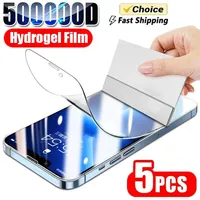 5Pcs Full Cover Hydrogel Film For iPhone 13 12 11 14 15 Pro Max Screen Protector For iPhone 16 PRO XR XS MAX 7 8 Plus Not Glass